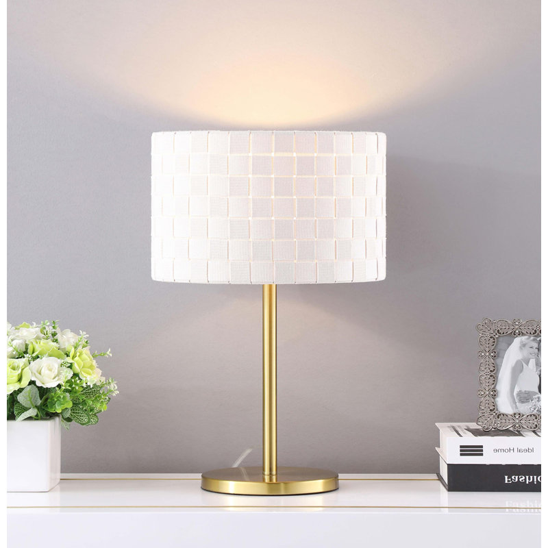 Drum Shade Metal Bedside Table Lamp Gold