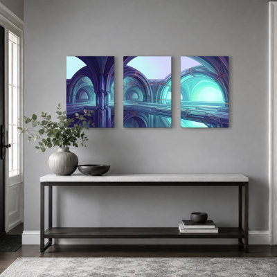 Ensemble d'art mural sur toile couloir Futuristic