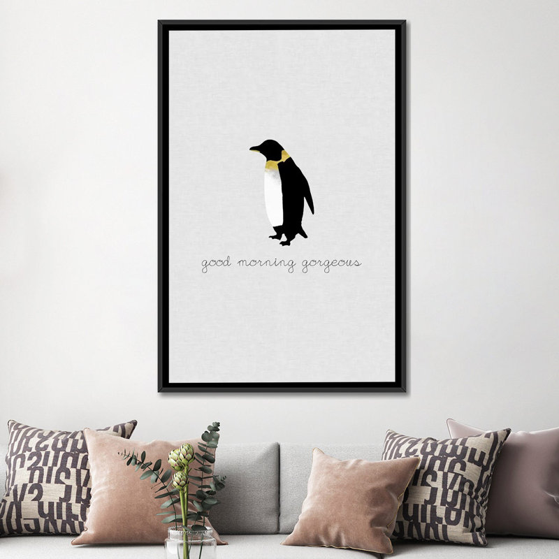 « good matin magnifique », impression sur toile, H 48 po x l 32 po x P 1,5 po, Toile avec cadre noir, Pas de tapis