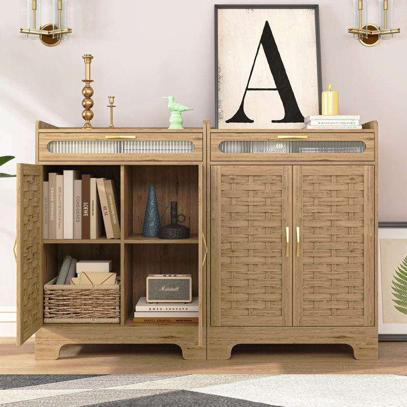 Armoire à café, buffet de style campagnard moderne avec tiroir et tablette réglable, armoire de rangement avec porte de grange pour cuisine, salle à manger, salle de bain, entrée