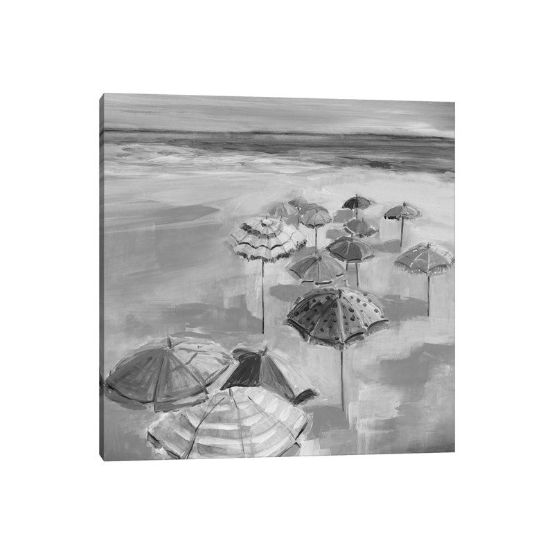 Parasol plage I - noir et blanc 3 pièces, H 12 po x l 12 po