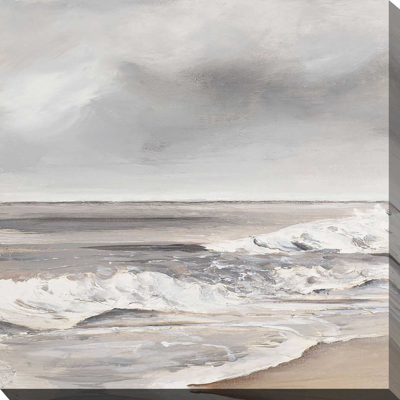 La Playa Al Atardecer I - Peinture, L 18 po x H 18 po, Toile tendue