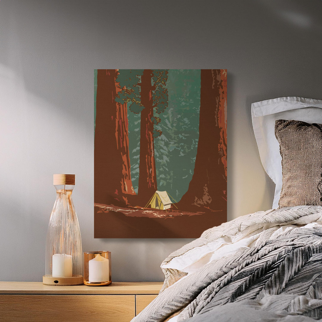 Sequoia National Park Canvas Wall Art, Tent Camping, Gallery Wrapped, Ready to Hang, Archival Quality, Modern Decor, Statement Piece