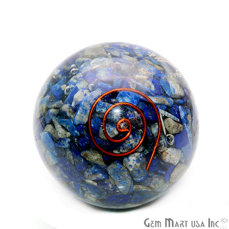 Sphère de pierre naturelle naturelle polie, grande décoration, boule de cristal, 52 mm, Lapis