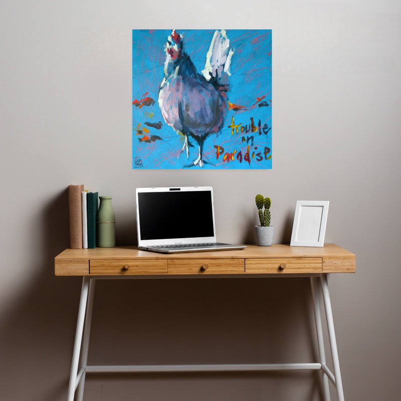 Trouble In Paradise, art animalier contemporain, H 18 po x l 18 po