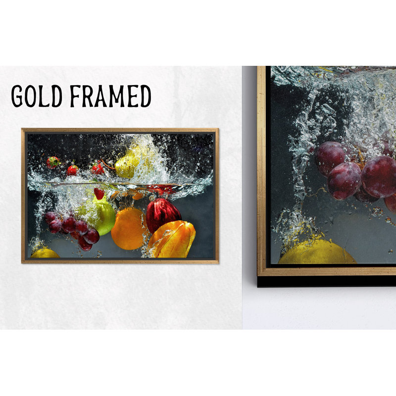 Toile imprimée Vibrant Fruit Splash: Modern Kitchen Decor, 1P GoldFramedCanves, 59,1 po H x 102,4 po l