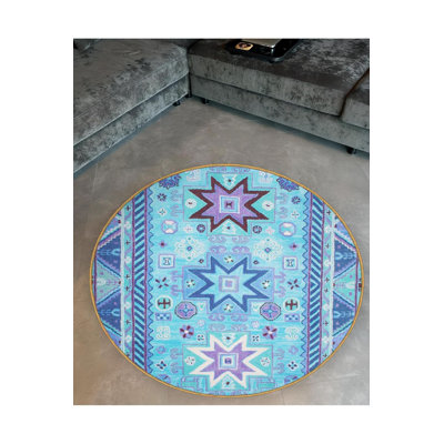 Tapis rond lavable à la machine