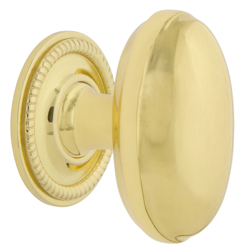 Homestead 1 3/4" Length Oval Knob, Polished Brass