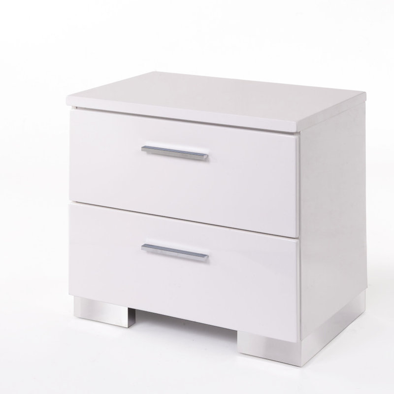Élégante table de chevet blanche avec pieds