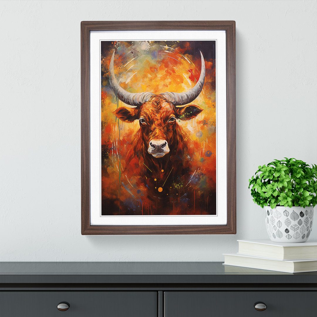 Stier Tierkreiszeichen Action Painting