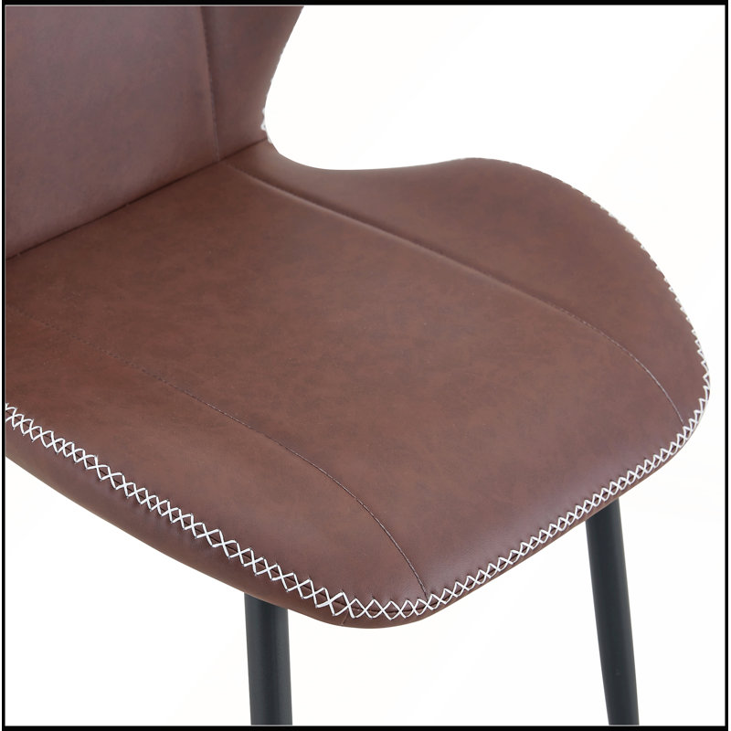 Ensemble de 4 chaises de salle à manger réglables en cuir de polyuréthane ergonomique pour plusieurs décors de maison et de bureau