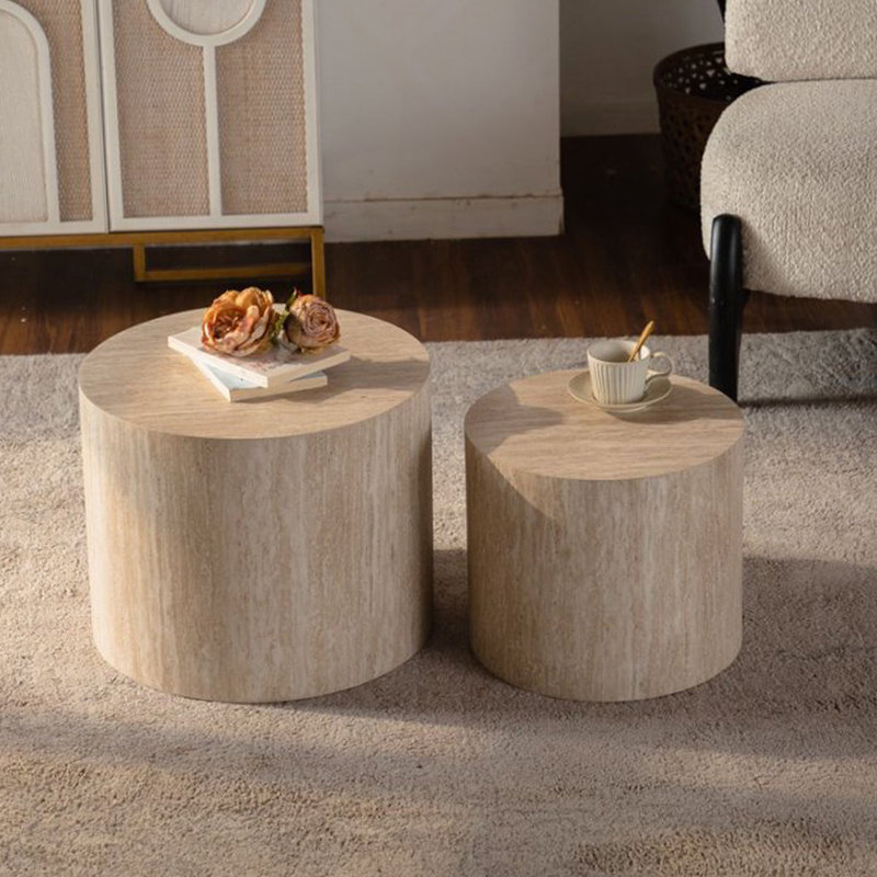 Ensemble de tables de bout Block, H 15 po x l 18,89 po x P 18,89 po, Ambre