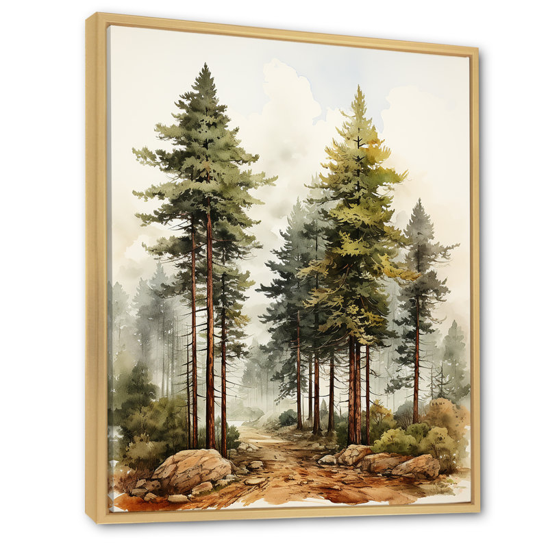 «Soft Soft Redwood Trees In Us Forest», reproduction d'art sur toile, Cadre naturel flottant, H 32 po x l 24 po x P 1 po