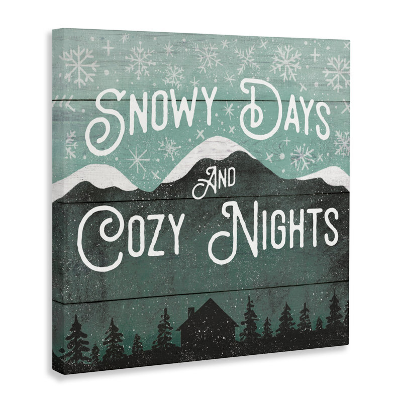 Snowy Days And Cozy Nights, toile de Jilly Jack Designs, H 17 po x l 17 po