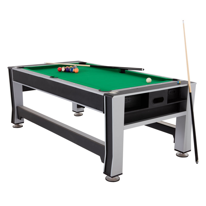 Table pivotante multi-jeux 3-en-1 Triumph - Table de jeu rotative de 84 po avec air hockey, billard et tennis de table - Ensemble complet d'accessoires inclus - Divertissement pour salle de jeux familiale peu encombrante
