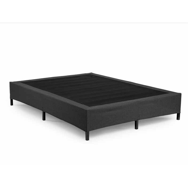 King Size Black Metal Mattress Foundation with Quick Snap Assembly