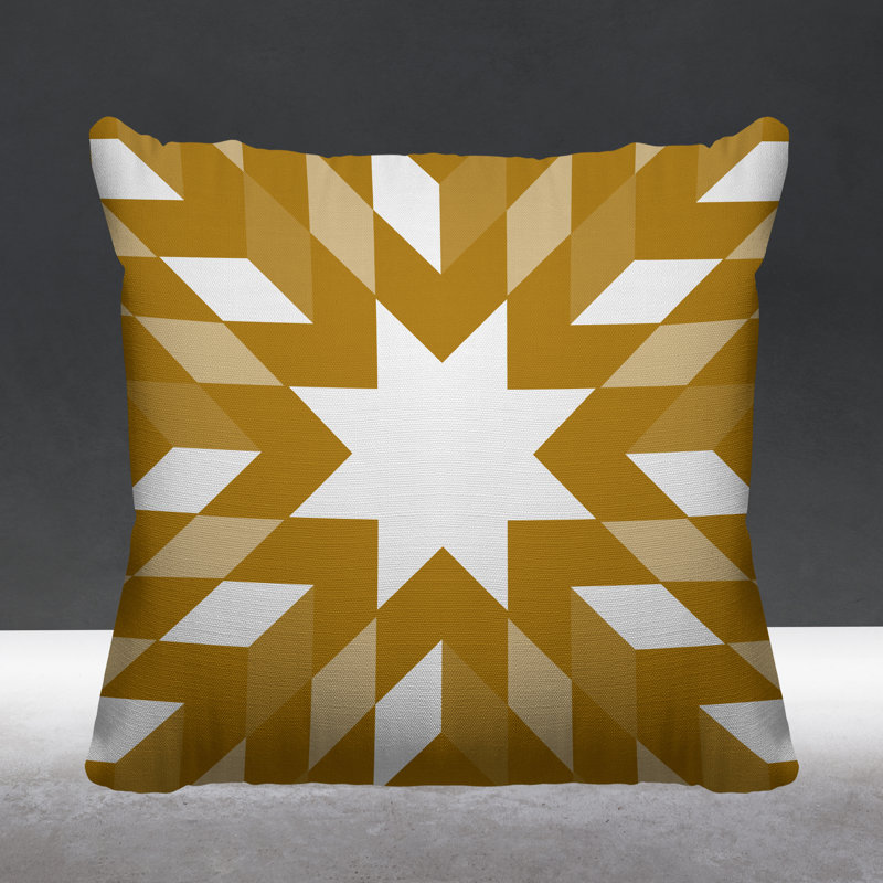 Coussin intérieur / extérieur Lynn Country, L 19 po x H 19 po, Jaune