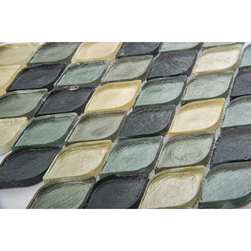 Plume 2" x 1" Arbesque Glass Novelty Mosaic Wall Tile, Pigeon