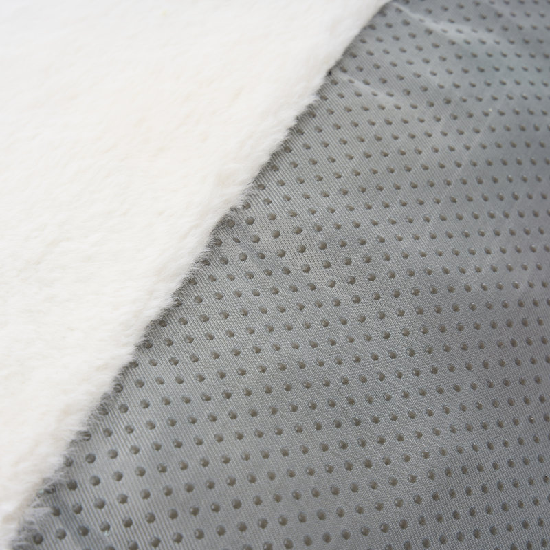 Grand fauteuil à billes en forme de pétale avec tissu en velours de lapin, Blanc cassé