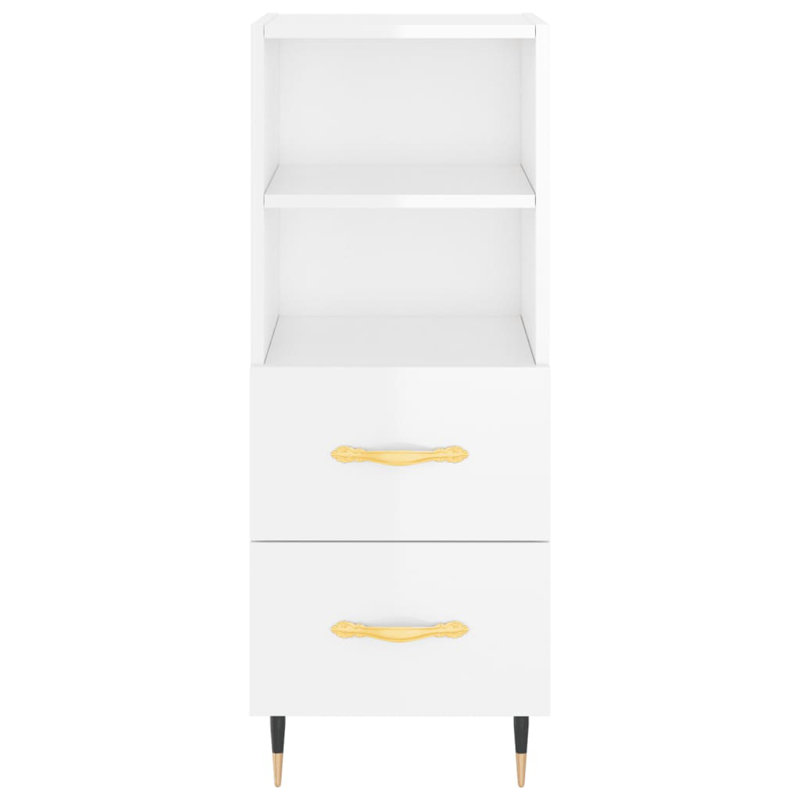 Aarush Metal 1 - Door Standard Accent Cabinet, High Gloss White