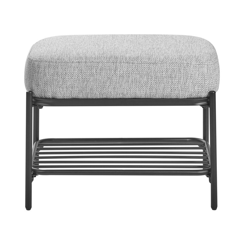 Shoe Bench Allishia Fabric, Grey