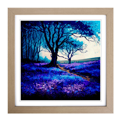 Bluebell Field Expressionism - Framed Print
