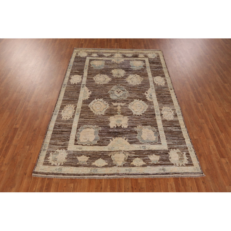 Tapis turc Oushak en laine à teinture végétale 7 x 10