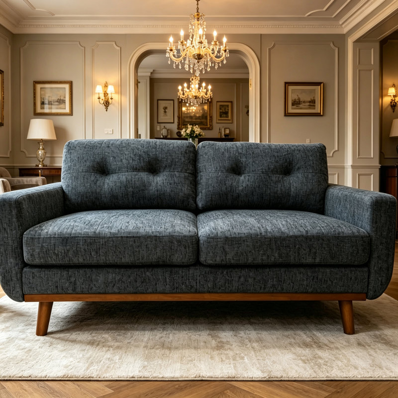 Canapé 67,7 po Mid-Century, Blue Grey