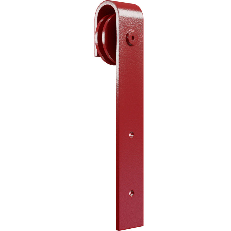 Ensemble de quincaillerie de porte de grange simple standard Premium J-Strap Roller Hanger, Rouge Regal