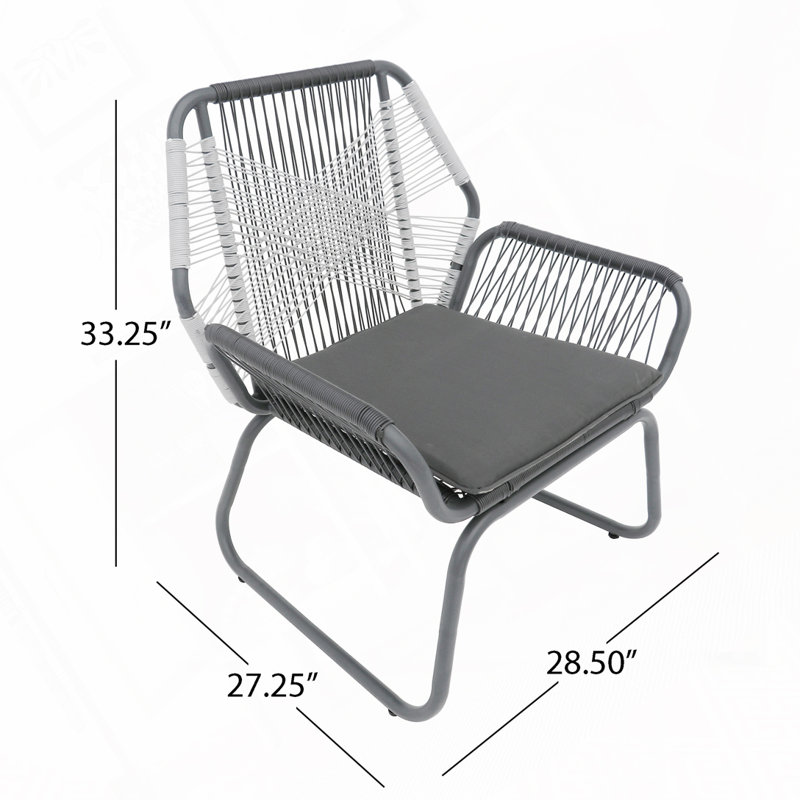Fauteuil club d'extérieur en rotin PE