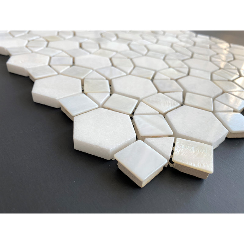 Thassos Mosaic Pattern Seashell Bathroom Wall Tile