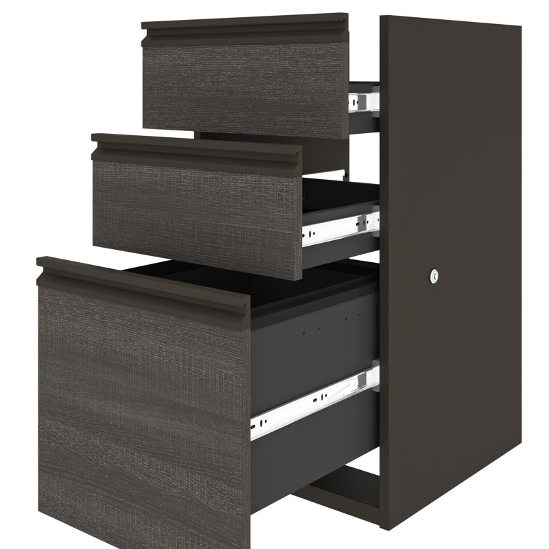 Oriano 15.4'' Wide File Cabinet, Bark Gray/Slate
