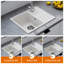 Horow 450mm W Single Bowl Quartz Stone Kitchen Sink with 1 Faucet Hole