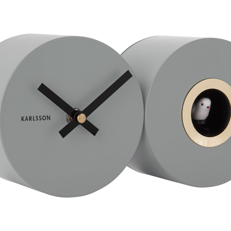 Metal Wall Clock, Mouse Grey