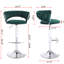 Sylvester de 2 tabourets de bar, hauteur réglable par rotation, repose-pieds et base en métal, siège en velours personnalisé, tabourets modernes 2 pièces, hauteur, base avec repose-pieds de finition, éponge haute résilience simple-121107416