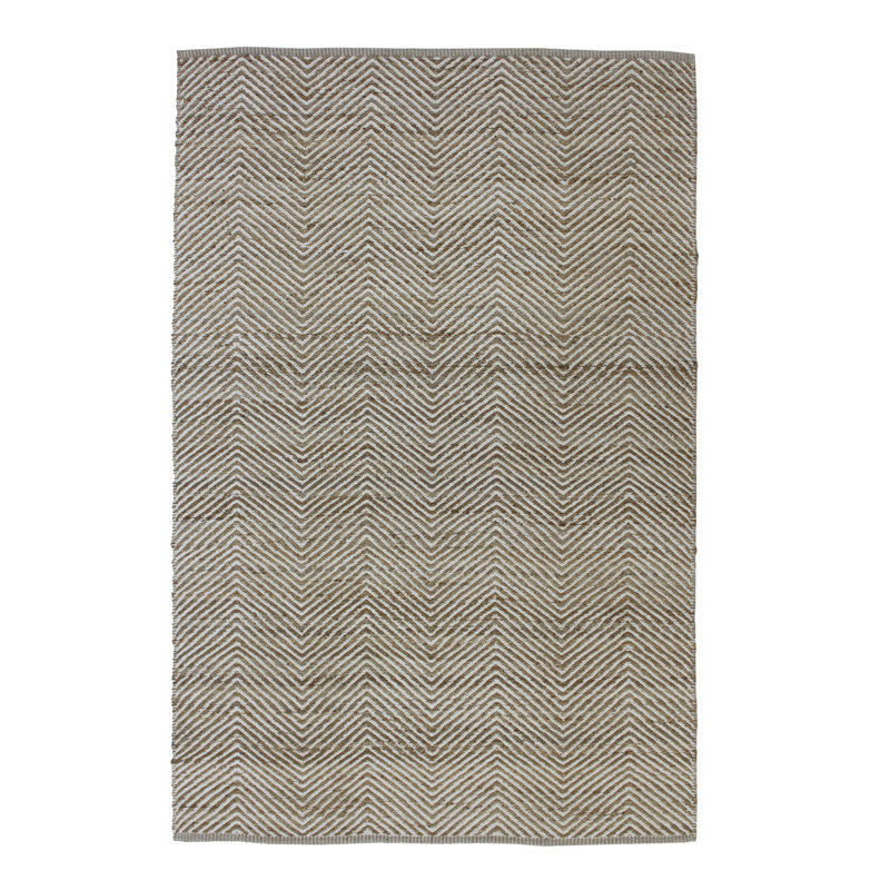 Chevron Area Rug in Brown/Ivory, Rectangle 9' x 12'