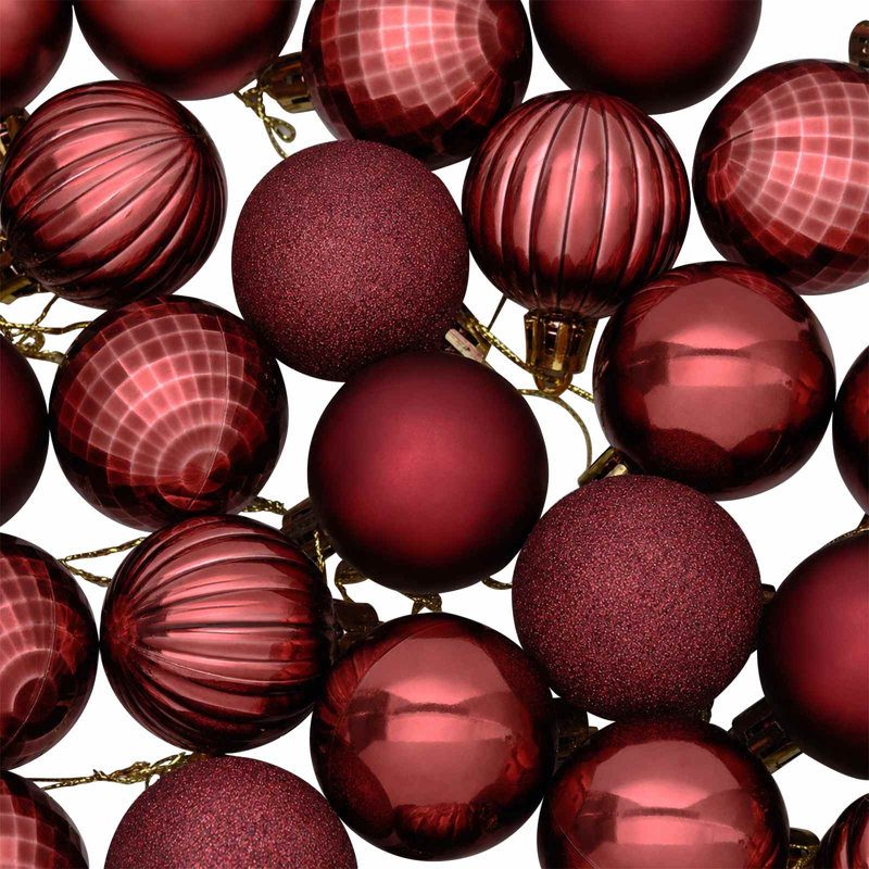 4cm Polystyrene Bauble, Wine Red
