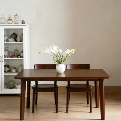 Solid Wood Rectangular Dining Table, Modern Minimalist Kitchen Table for Dining Room