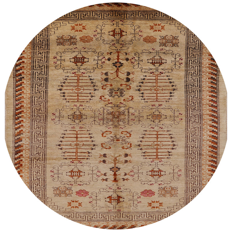 Tapis oriental beige, Rond 6 pi