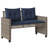 Ebern Designs 4 Piece Patio Sofa Set With Cushions Poly Rattan Glass-651574003-651574015