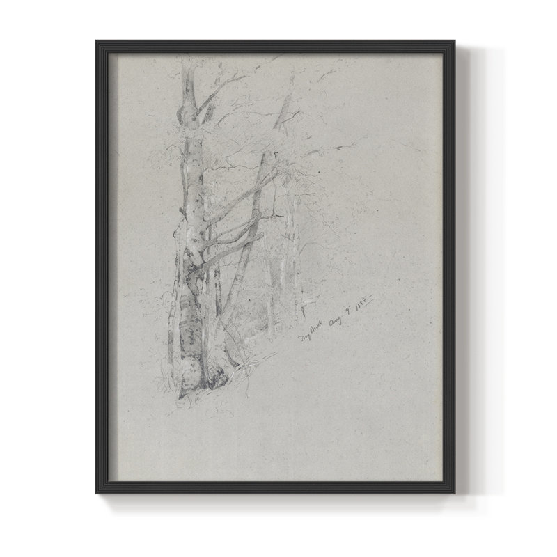 Croquis rétro, impression encadrée LVI - bois massif, H 21 po x l 17 po, Noir, noir, noir, noir