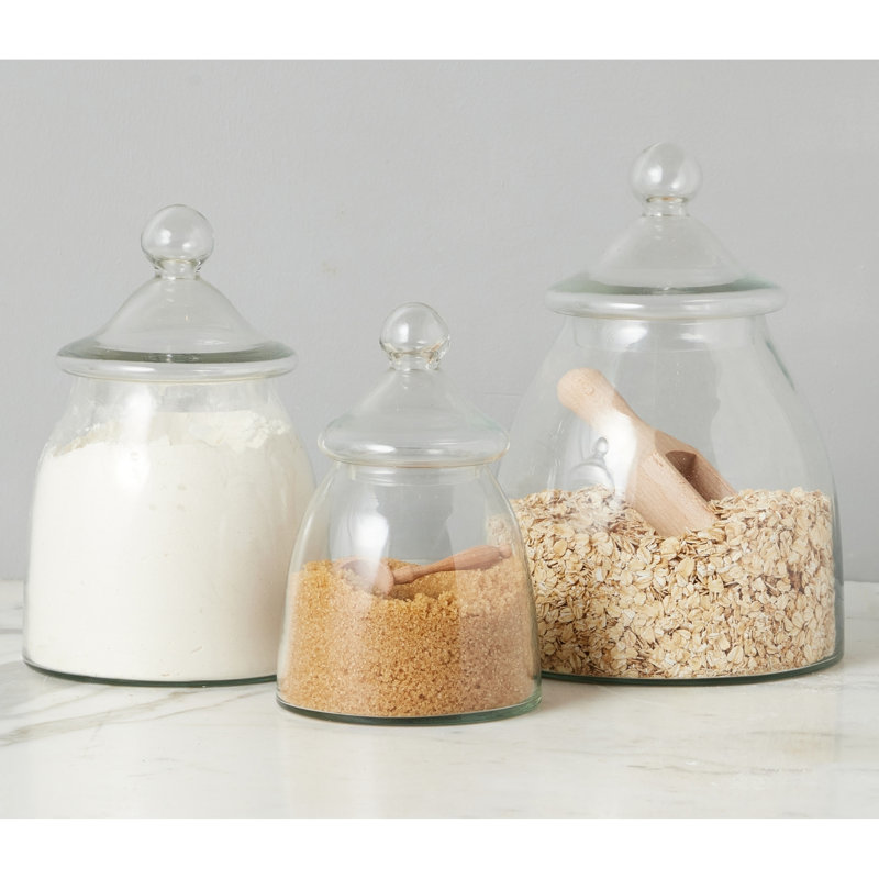 Bonbonnière vintage en verre de style bistro français avec couvercle - 16,8 cm L x 13 cm l x 25,4 cm H, Médium