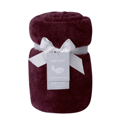 Jeté ultra pelucheux uni et pointe givrée