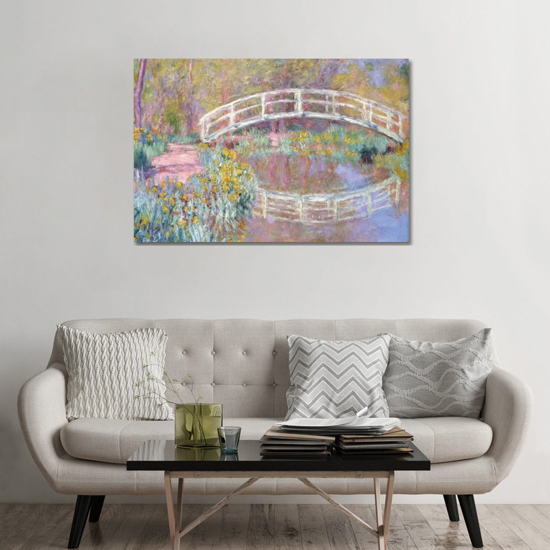 Pont dans le jardin de Monet, 1895-96 - Giclée sur toile tendue avec châssis, H 32 po x l 48 po