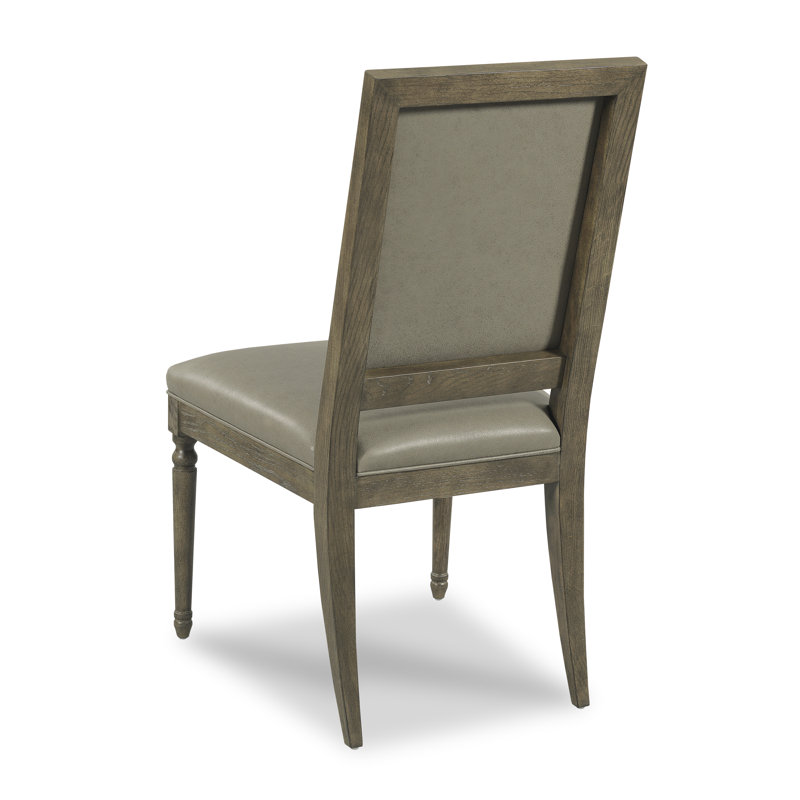 Chaise d'appoint rembourrée en cuir Alexander de couleur grise