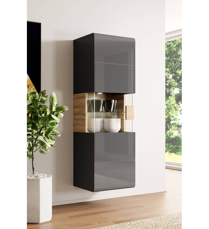 Toledo Floating Shelf, White/Oak San Remo