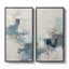 "Blue Gold", art mural abstrait géométrique pour salon - ensemble de 2, reproduction d'art encadrée sur toile 60 po x 20 po x 2 po, 60 po x 30 po x 2 po-129582599-129582597