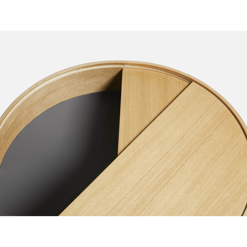 Arc Coffe Table, 15" H x 35" L x 35" W, Oiled Oak
