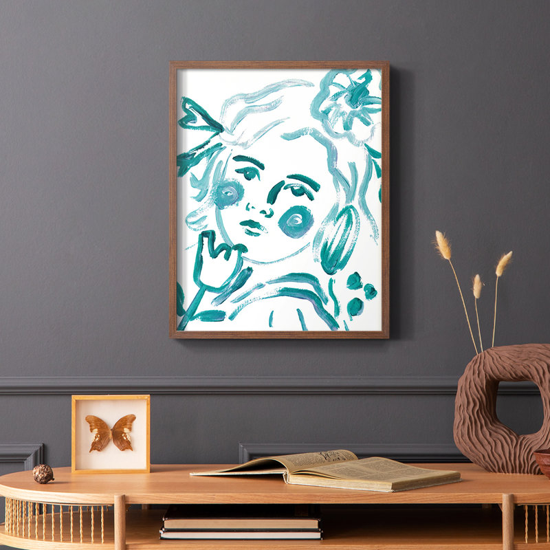 «Budding Flower IV», reproduction encadrée - bois massif, Brun, H 14 po x l 11 po