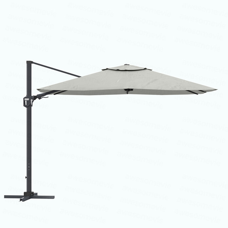 Parasol de patio en porte-à-faux carré 11 pi gris (sans base de parasol), Gris